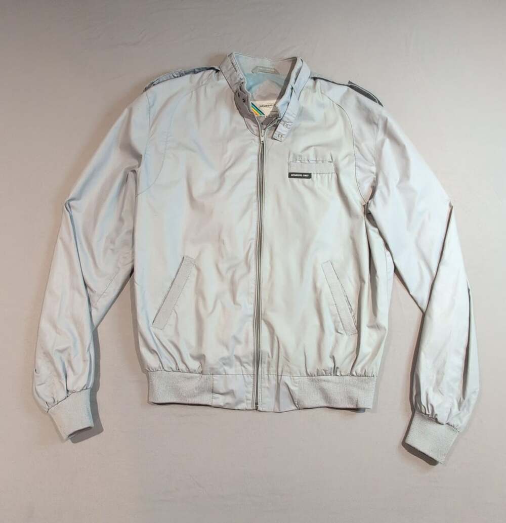Members Only Vintage 90s Europe Craft Gray Blue Windbreaker Jacket 42L